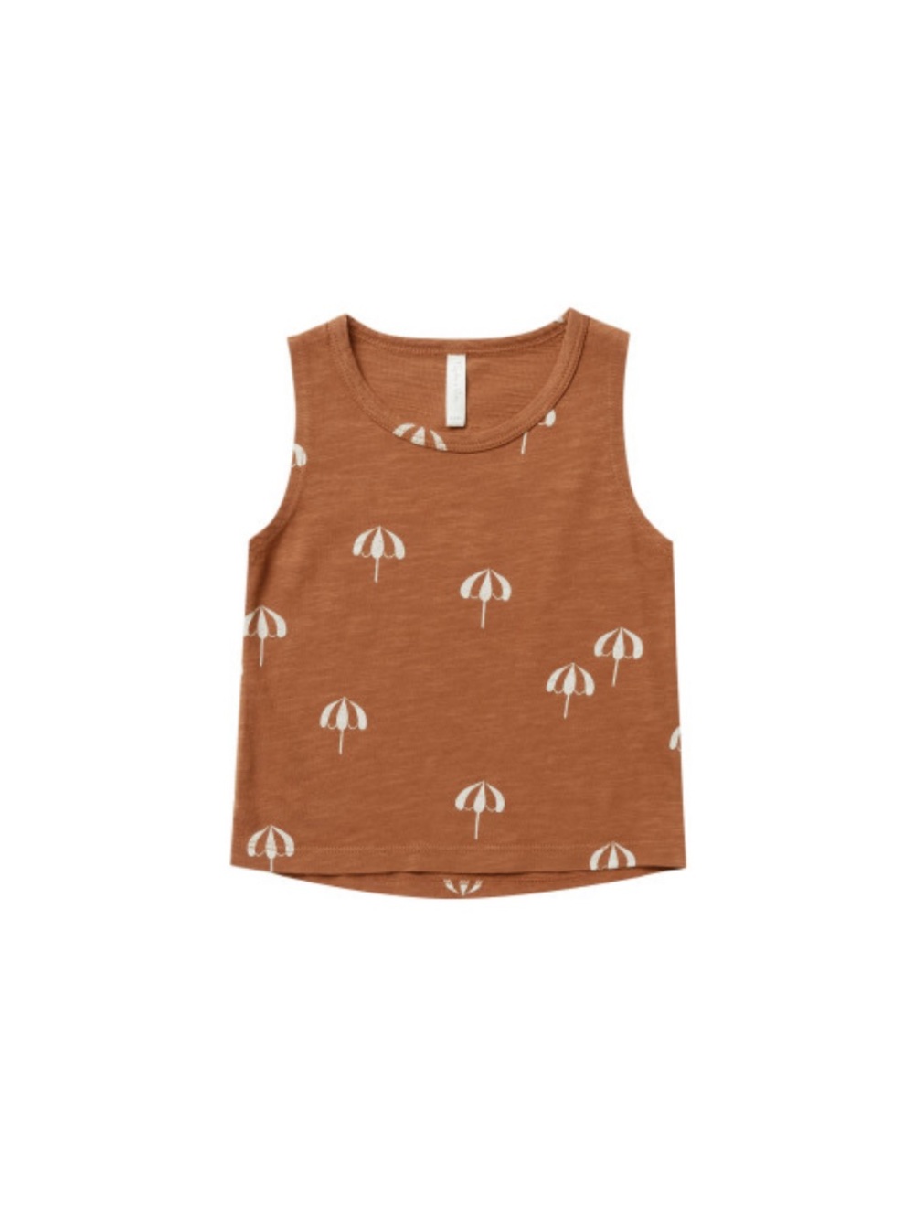 Rylee + Cru Tank Top in Umbrellas - Rust, Size 2-3T